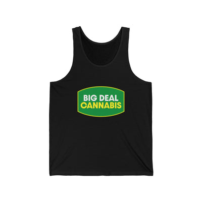 Cannabis Graphic Tank Top — "Big Deal Cannabis" Green Logo Tank
