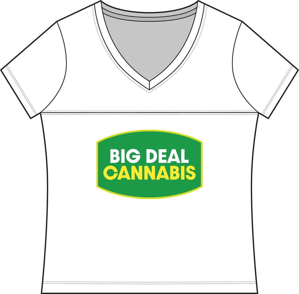 Big Deal Cannabis V-Neck Tee - Women's