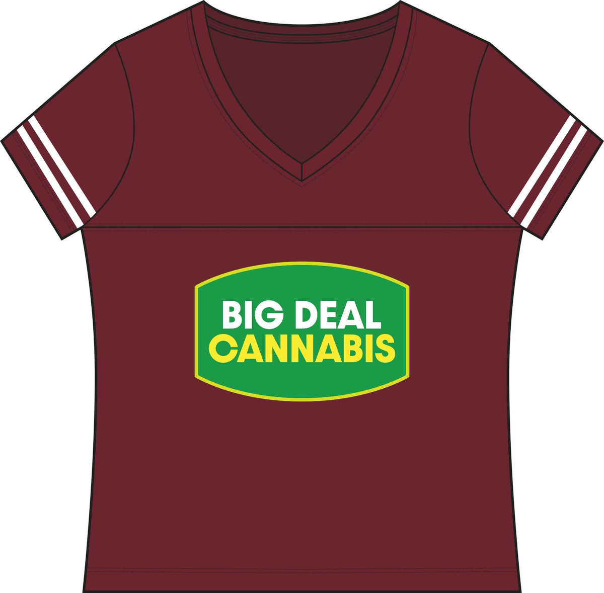 Big Deal Cannabis V-Neck Tee - Women's