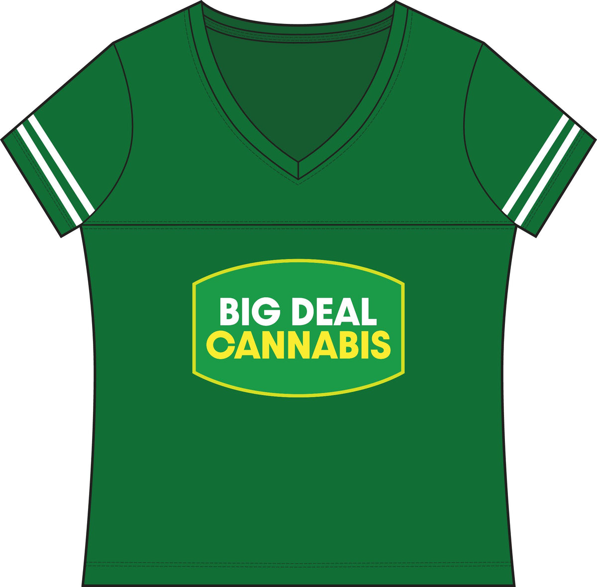 Big Deal Cannabis V-Neck Tee - Women's