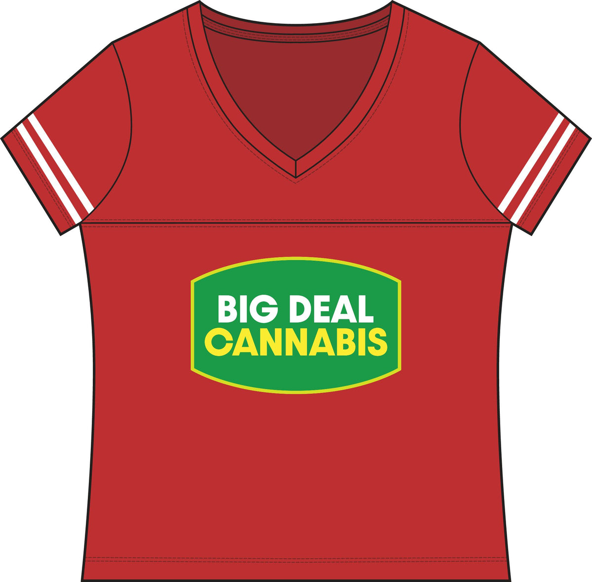 Big Deal Cannabis V-Neck Tee - Women's
