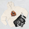 Red Mane Lion Logo Hoodie — Flame Graphic Three-Panel Fleece Hoodie
