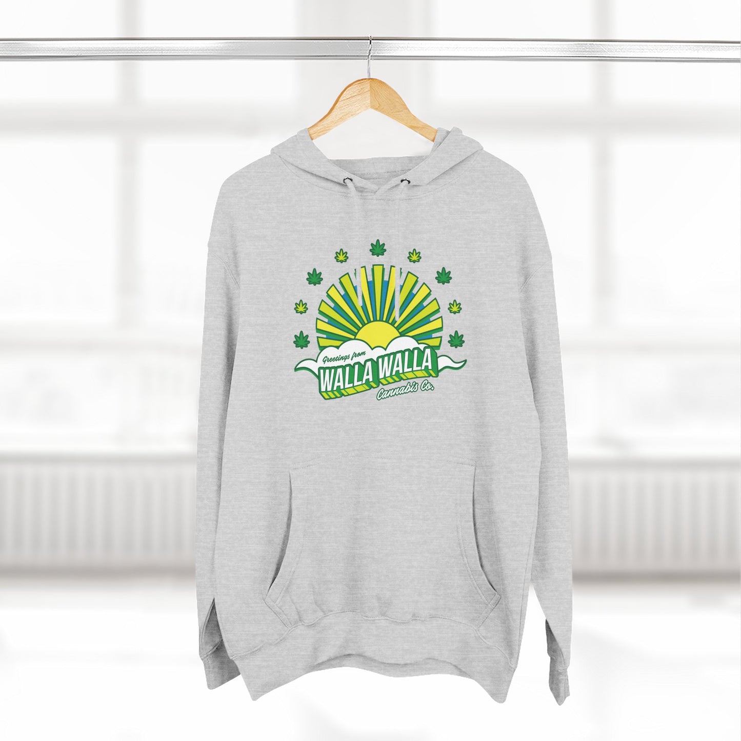 Walla Walla Sunrise Hoodie — Retro Sunburst Design