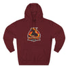 Red Mane Lion Logo Hoodie — Flame Graphic Three-Panel Fleece Hoodie