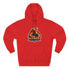 Red Mane Lion Logo Hoodie — Flame Graphic Three-Panel Fleece Hoodie