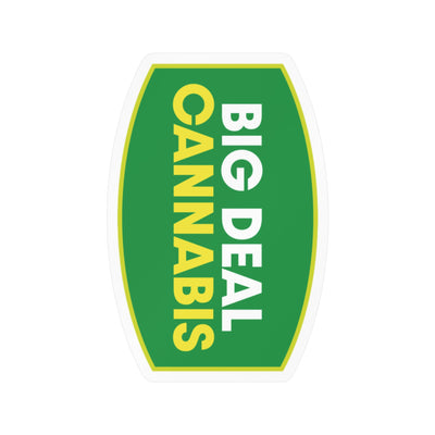 Big Deal Cannabis Sticker — Kiss-Cut Vinyl Decal (Green & Yellow)