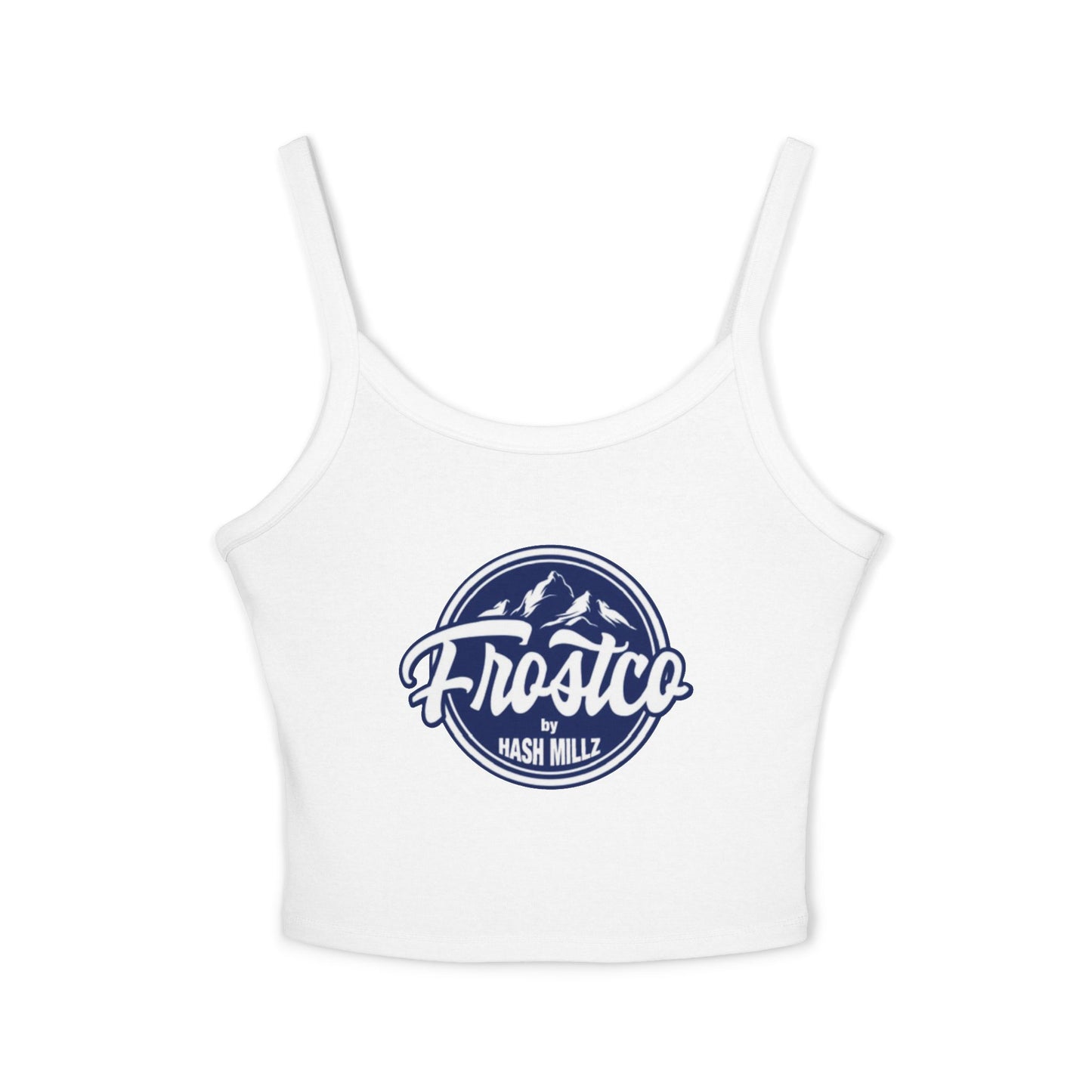 Spaghetti Tank Top - 'Frostrco' Mountain Logo Crop