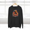 Red Mane Lion Logo Hoodie — Flame Graphic Three-Panel Fleece Hoodie