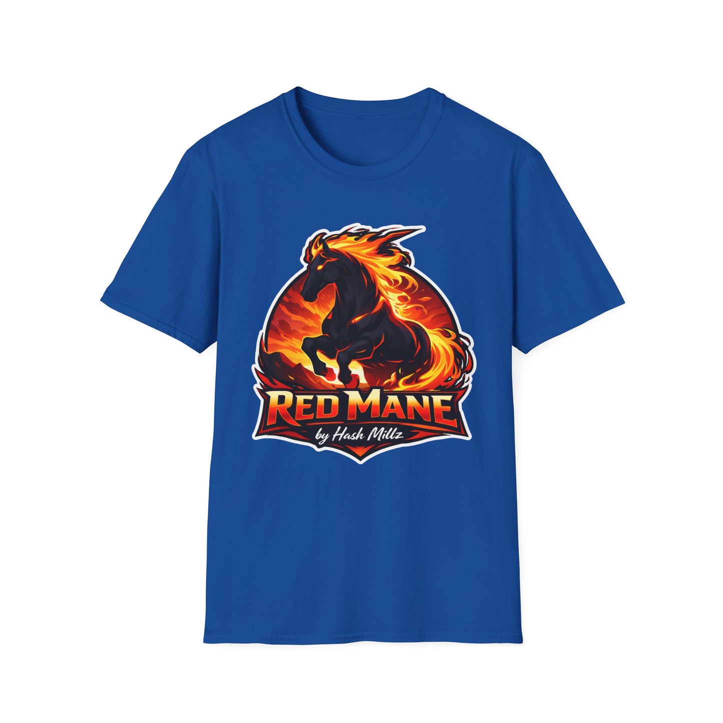 Flaming Stallion T-Shirt — "Red Mane" Graphic Tee