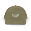 Emerald Twist Trucker Cap – Embroidered Leaf Snapback Hat
