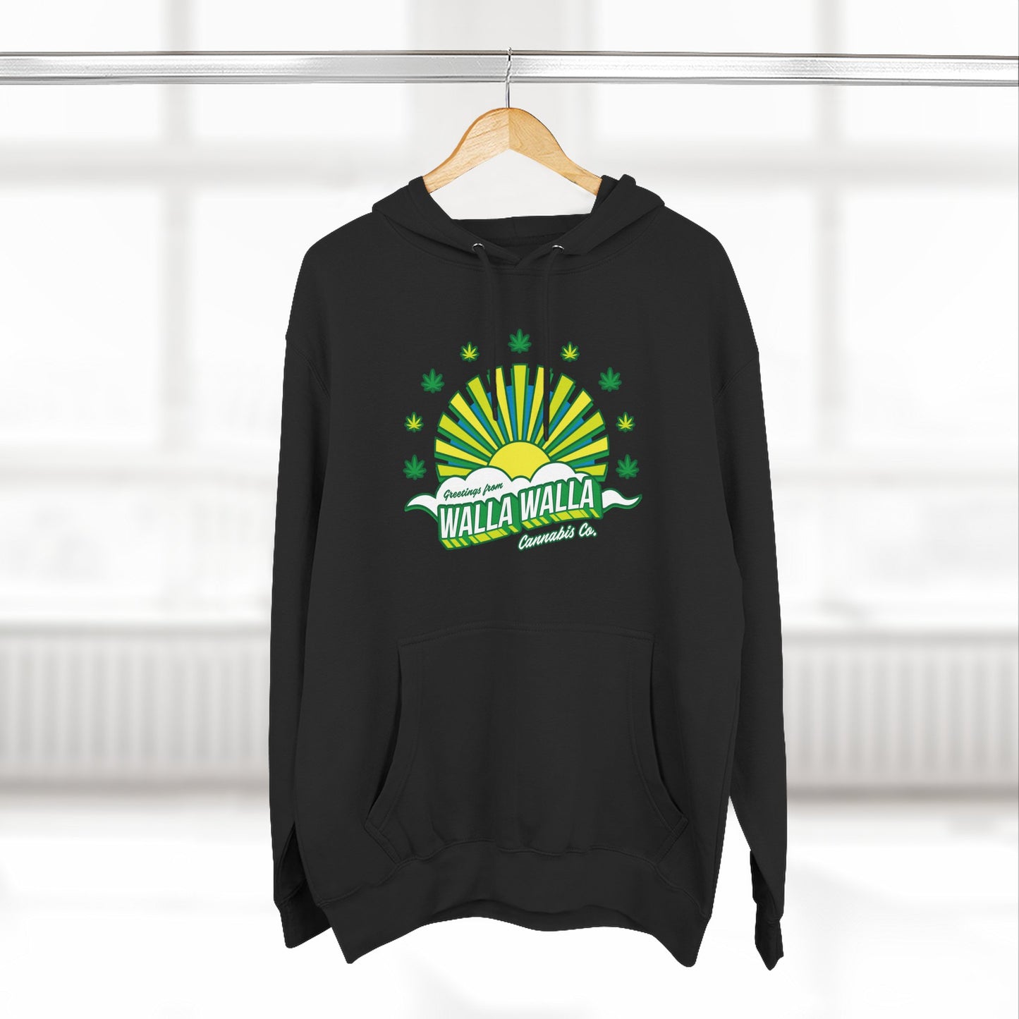 Walla Walla Sunrise Hoodie — Retro Sunburst Design