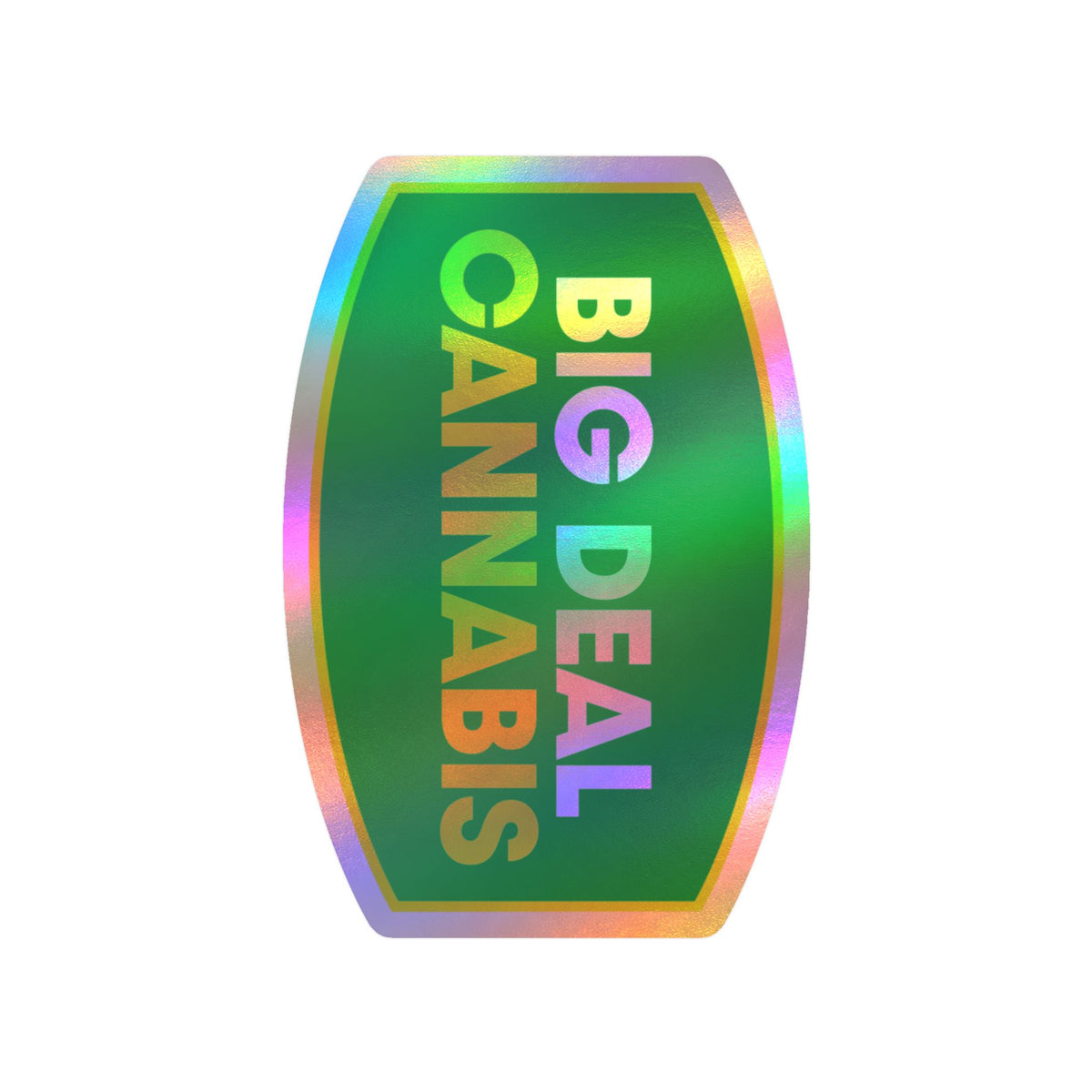 Big Deal Cannabis Sticker — Kiss-Cut Vinyl Decal (Green & Yellow)