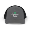 Emerald Twist Trucker Cap – Embroidered Leaf Snapback Hat