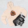 Red Mane Lion Logo Hoodie — Flame Graphic Three-Panel Fleece Hoodie