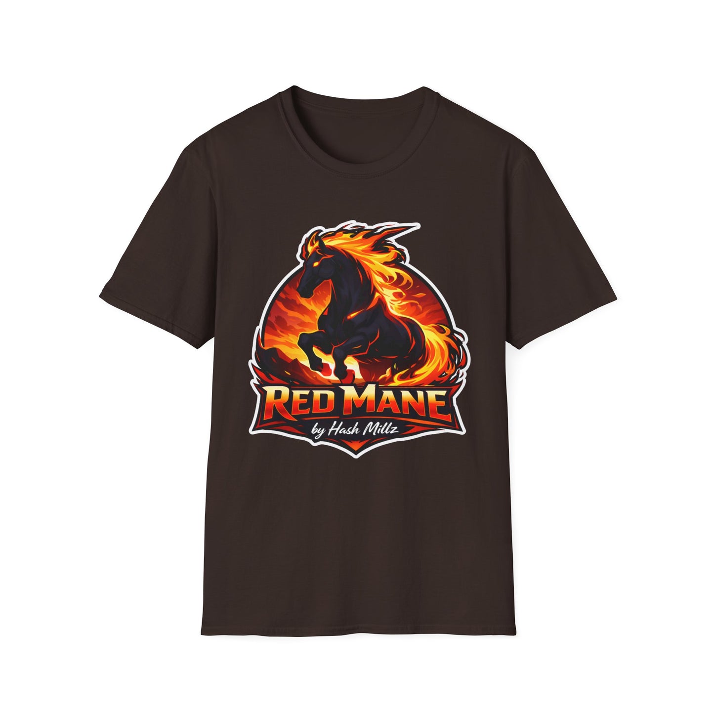 Flaming Stallion T-Shirt — "Red Mane" Graphic Tee