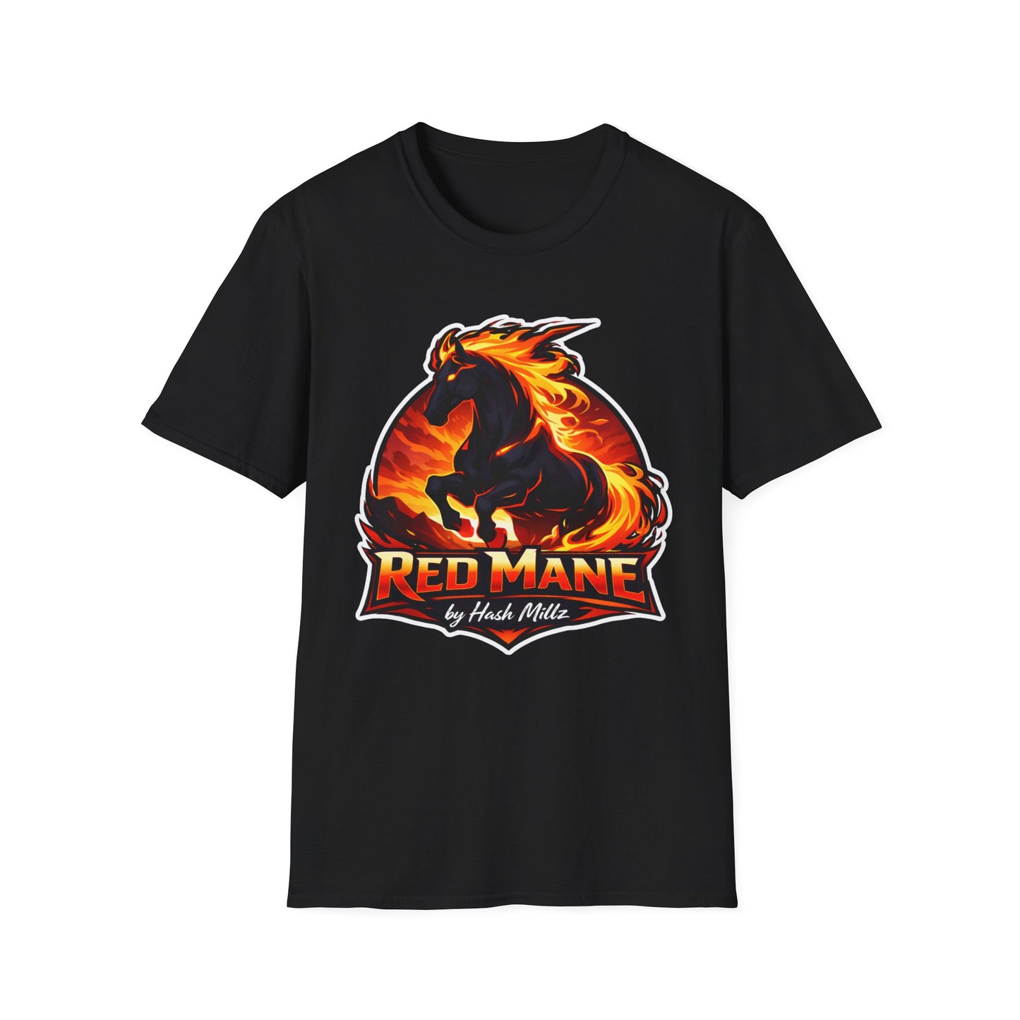 Flaming Stallion T-Shirt — "Red Mane" Graphic Tee