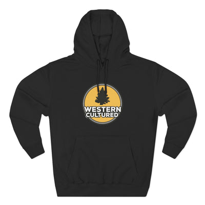 Western Cultured Hoodie — Retro Mountain Logo Pullover