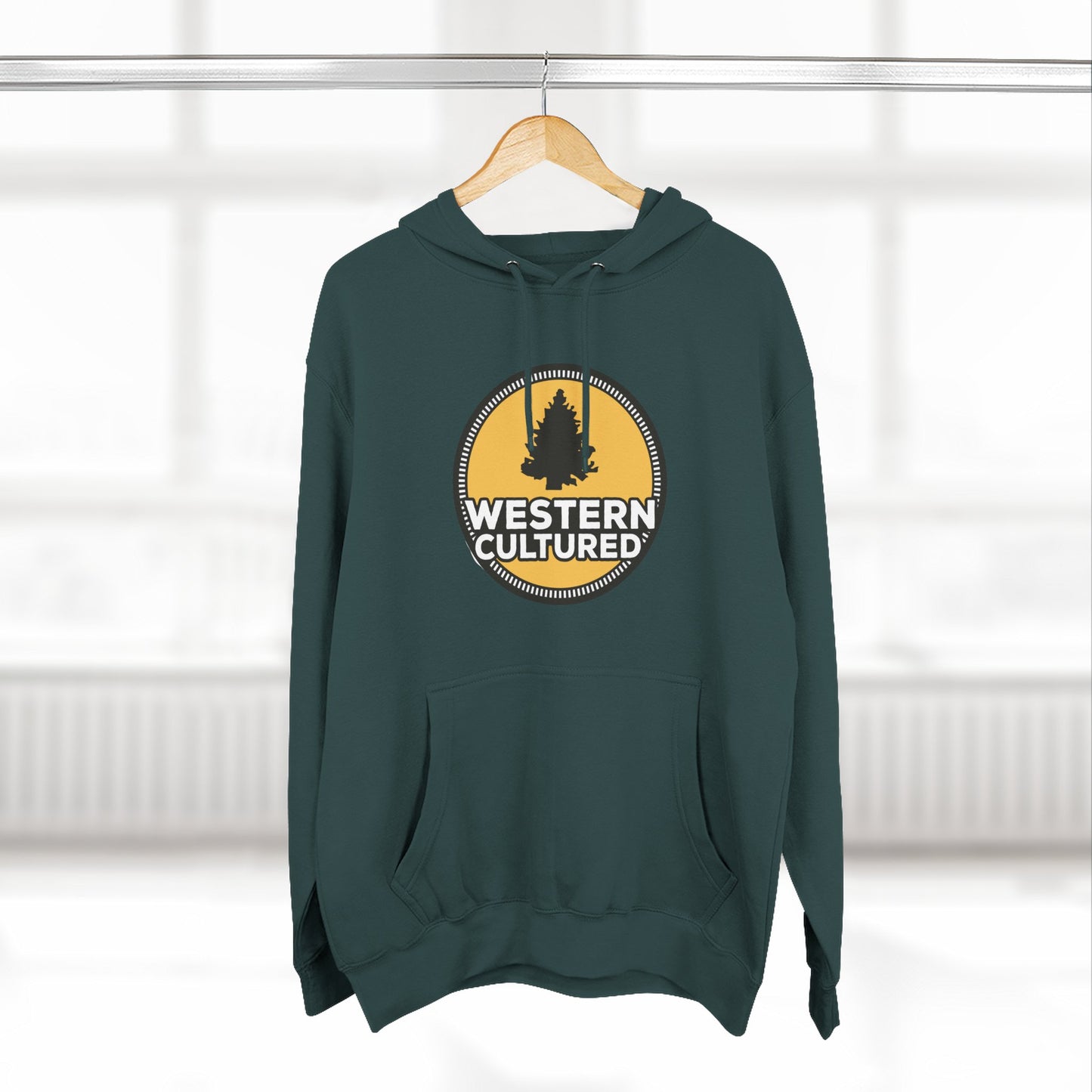 Western Cultured Hoodie — Retro Mountain Logo Pullover