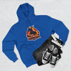 Red Mane Lion Logo Hoodie — Flame Graphic Three-Panel Fleece Hoodie