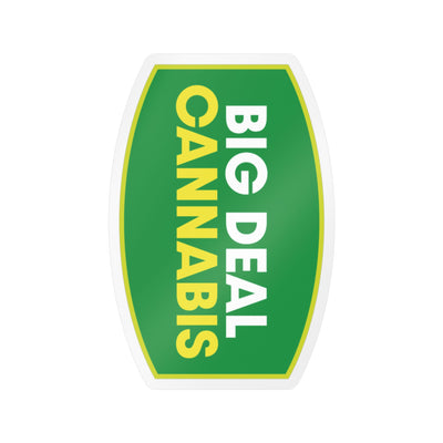 Big Deal Cannabis Sticker — Kiss-Cut Vinyl Decal (Green & Yellow)