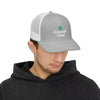 Emerald Twist Trucker Cap – Embroidered Leaf Snapback Hat