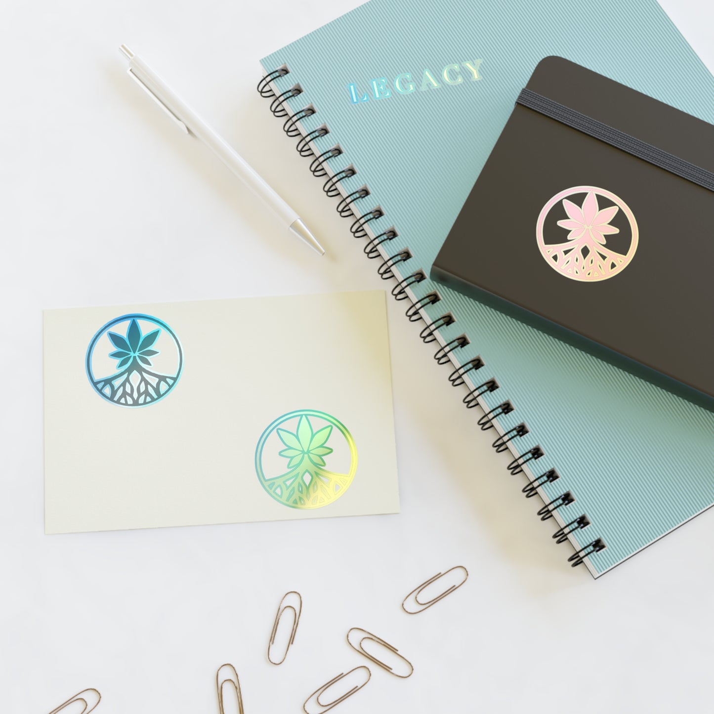 Legacy Sticker Sheet — Decorative Logo Stickers (Pink, Gold, Black)