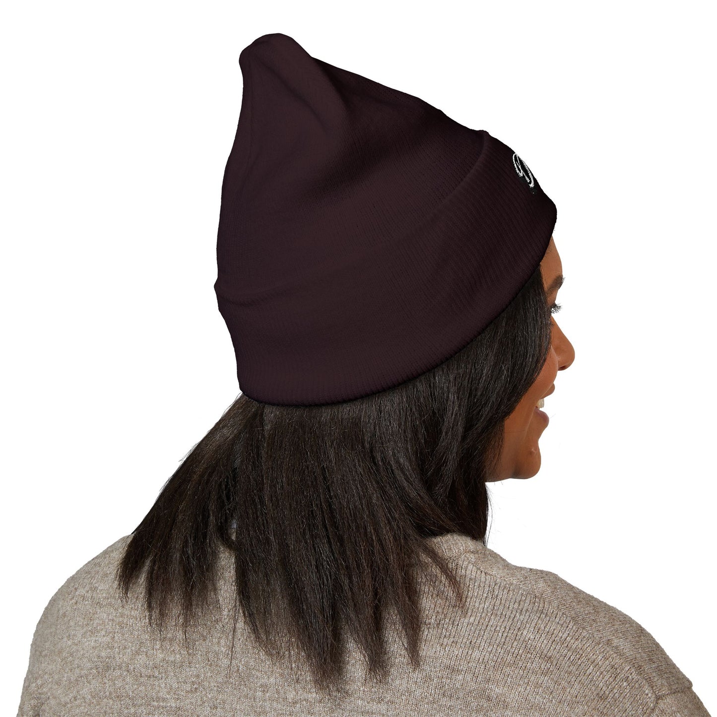 Embroidered 'DeSaus' Cuffed Beanie — Classic Knit Winter Hat