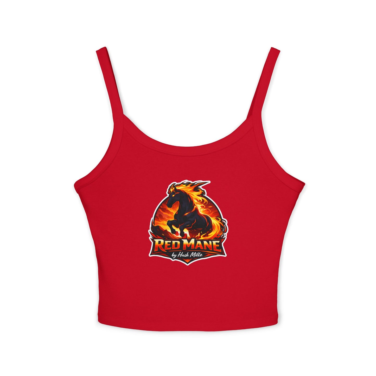Red Mane Spaghetti Tank Top