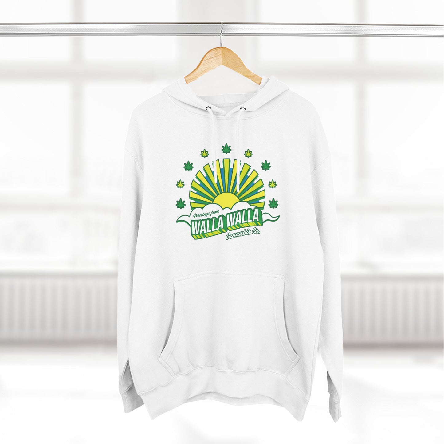 Walla Walla Sunrise Hoodie — Retro Sunburst Design