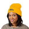 Embroidered 'DeSaus' Cuffed Beanie — Classic Knit Winter Hat