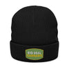 Embroidered 'Big Deal Cannabis' Ribbed Knit Beanie — Cozy Winter Cannabis Hat
