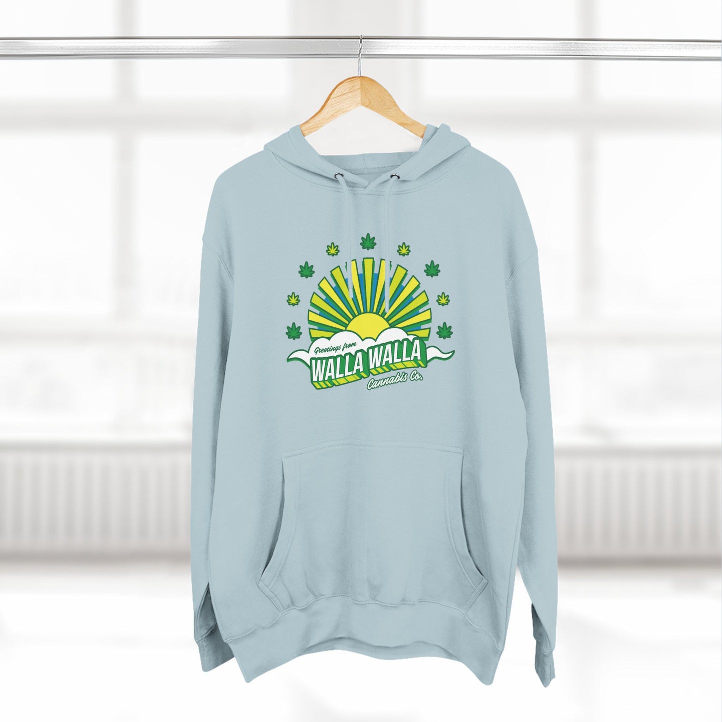 Walla Walla Sunrise Hoodie — Retro Sunburst Design