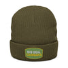 Embroidered 'Big Deal Cannabis' Ribbed Knit Beanie — Cozy Winter Cannabis Hat