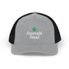Emerald Twist Trucker Cap – Embroidered Leaf Snapback Hat