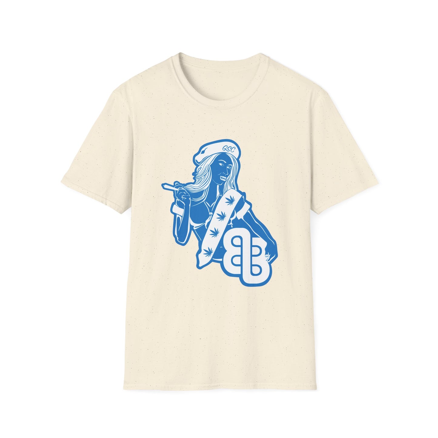 Sailor Babe Graphic T-Shirt — Blue Retro Pinup Tee