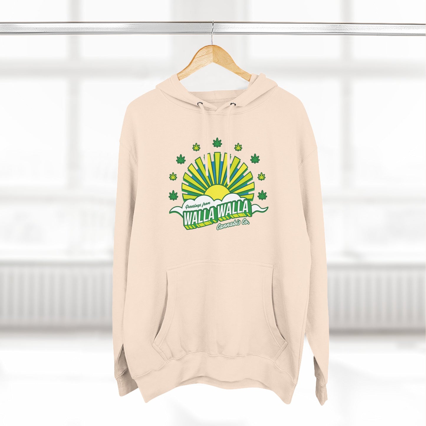 Walla Walla Sunrise Hoodie — Retro Sunburst Design