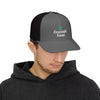 Emerald Twist Trucker Cap – Embroidered Leaf Snapback Hat