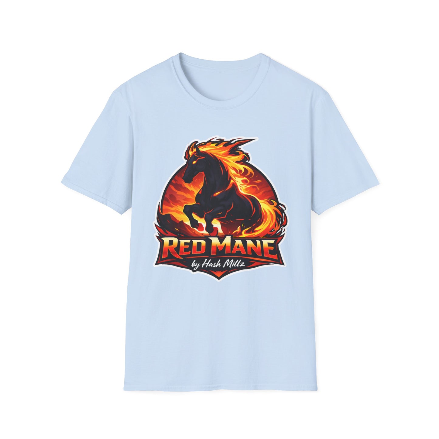 Flaming Stallion T-Shirt — "Red Mane" Graphic Tee