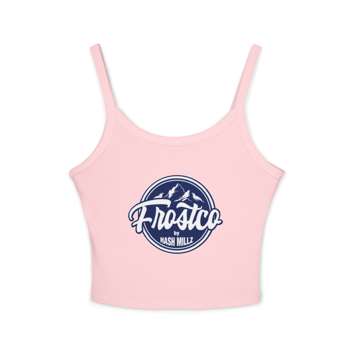 Spaghetti Tank Top - 'Frostrco' Mountain Logo Crop