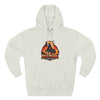 Red Mane Lion Logo Hoodie — Flame Graphic Three-Panel Fleece Hoodie