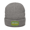 Embroidered 'Big Deal Cannabis' Ribbed Knit Beanie — Cozy Winter Cannabis Hat
