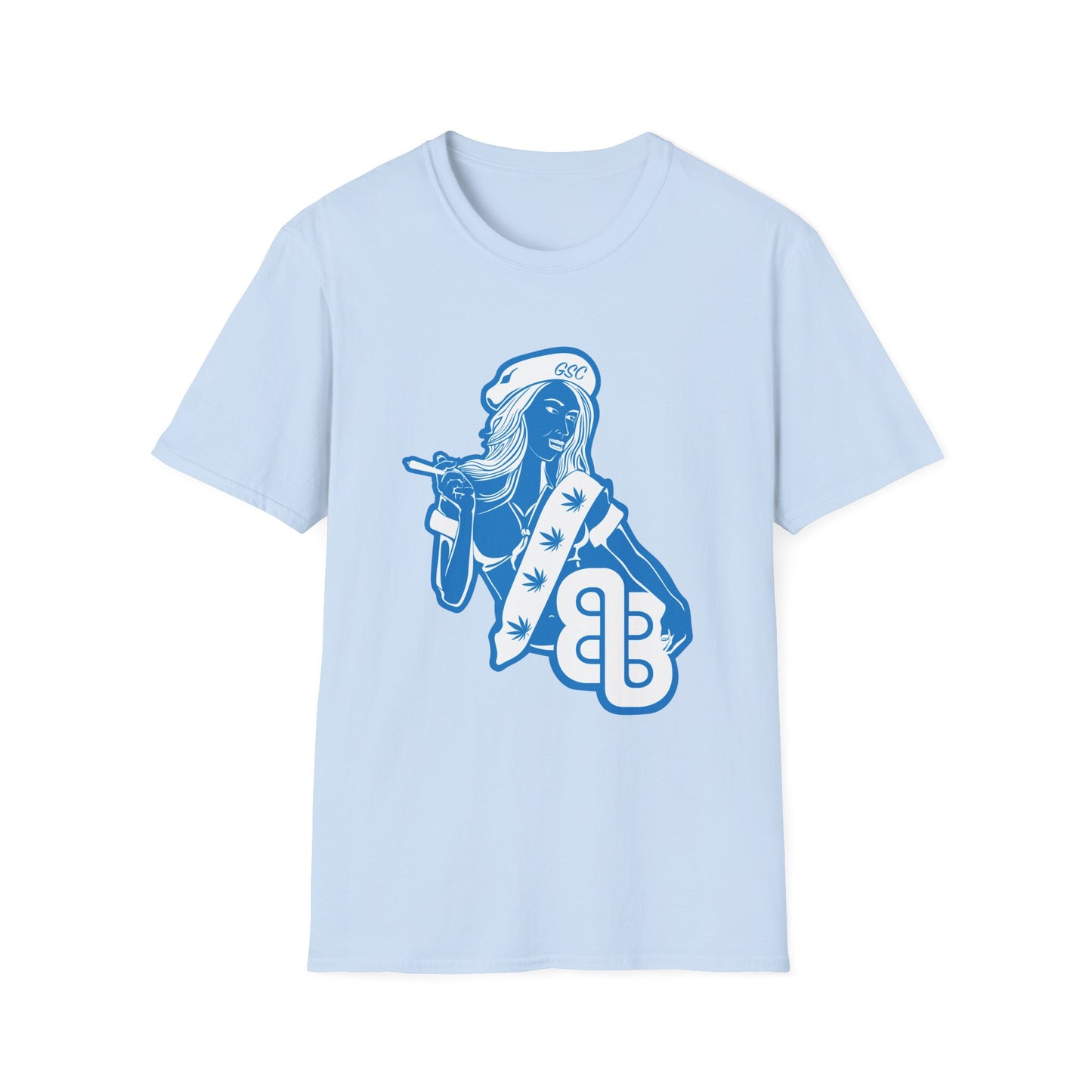 Sailor Babe Graphic T-Shirt — Blue Retro Pinup Tee