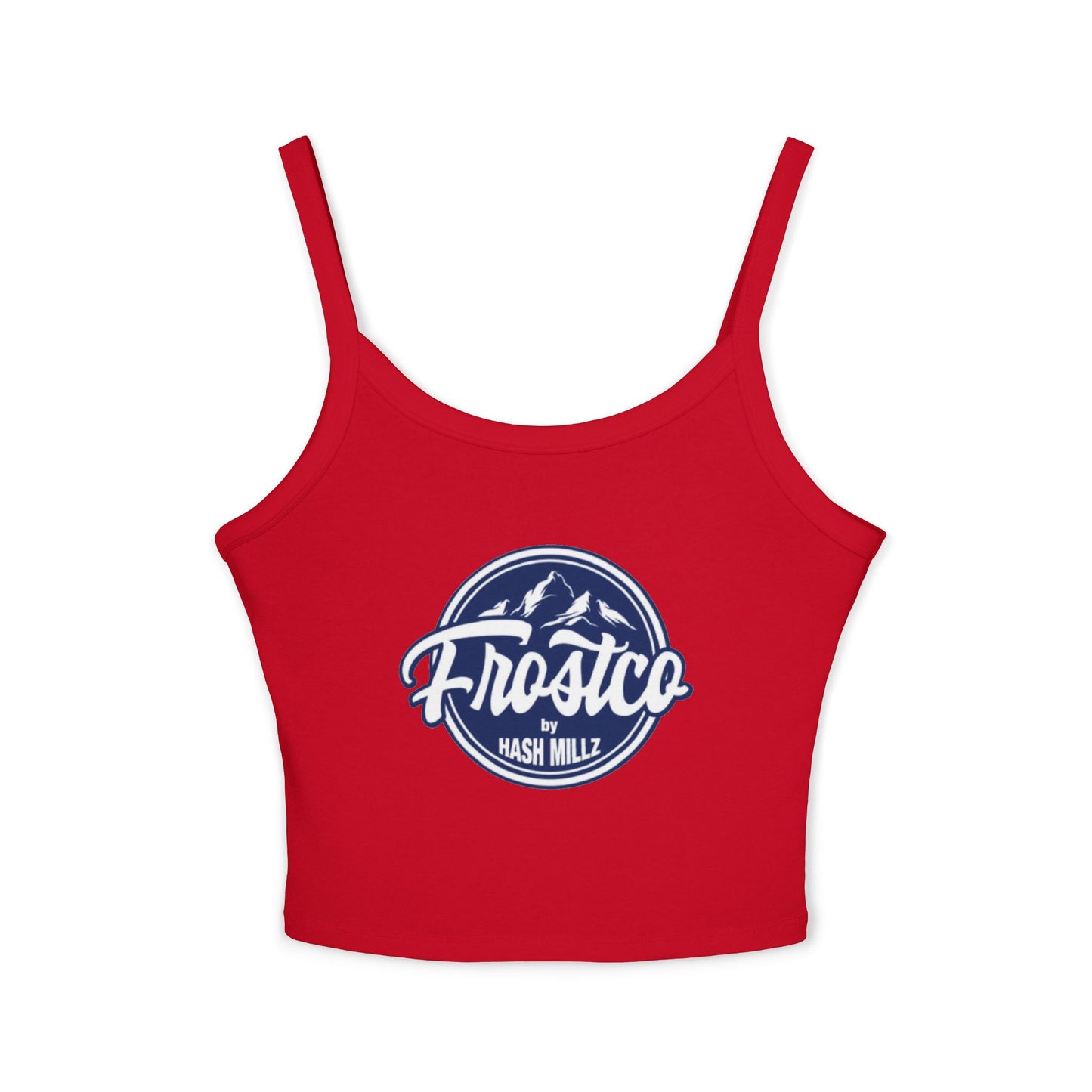 Spaghetti Tank Top - 'Frostrco' Mountain Logo Crop
