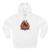 Red Mane Lion Logo Hoodie — Flame Graphic Three-Panel Fleece Hoodie