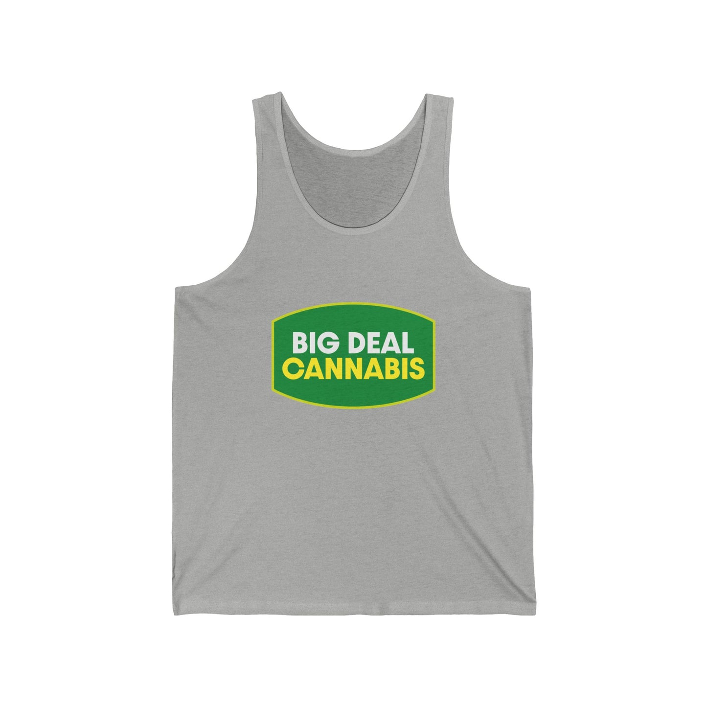 Cannabis Graphic Tank Top — "Big Deal Cannabis" Green Logo Tank