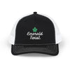 Emerald Twist Trucker Cap – Embroidered Leaf Snapback Hat