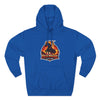 Red Mane Lion Logo Hoodie — Flame Graphic Three-Panel Fleece Hoodie