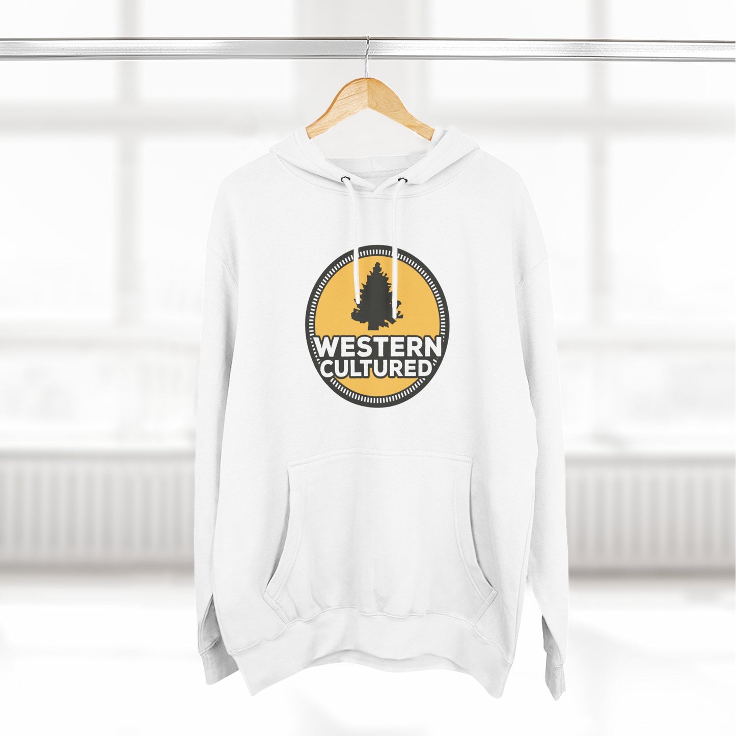 Western Cultured Hoodie — Retro Mountain Logo Pullover