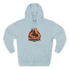 Red Mane Lion Logo Hoodie — Flame Graphic Three-Panel Fleece Hoodie