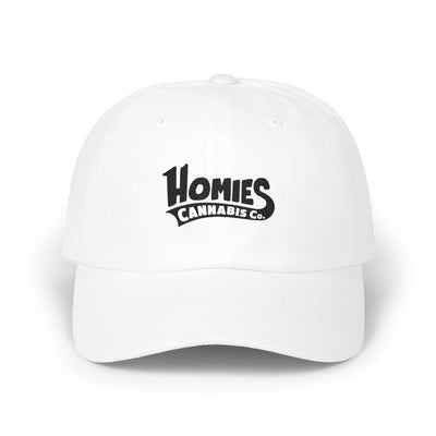Homies Cannabis Co. Classic Dad Cap - Embroidered White Baseball Hat